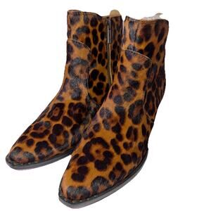 Patricia Nash Suzanna Leopard Haircalf Ankle Boots Sz 7.5M